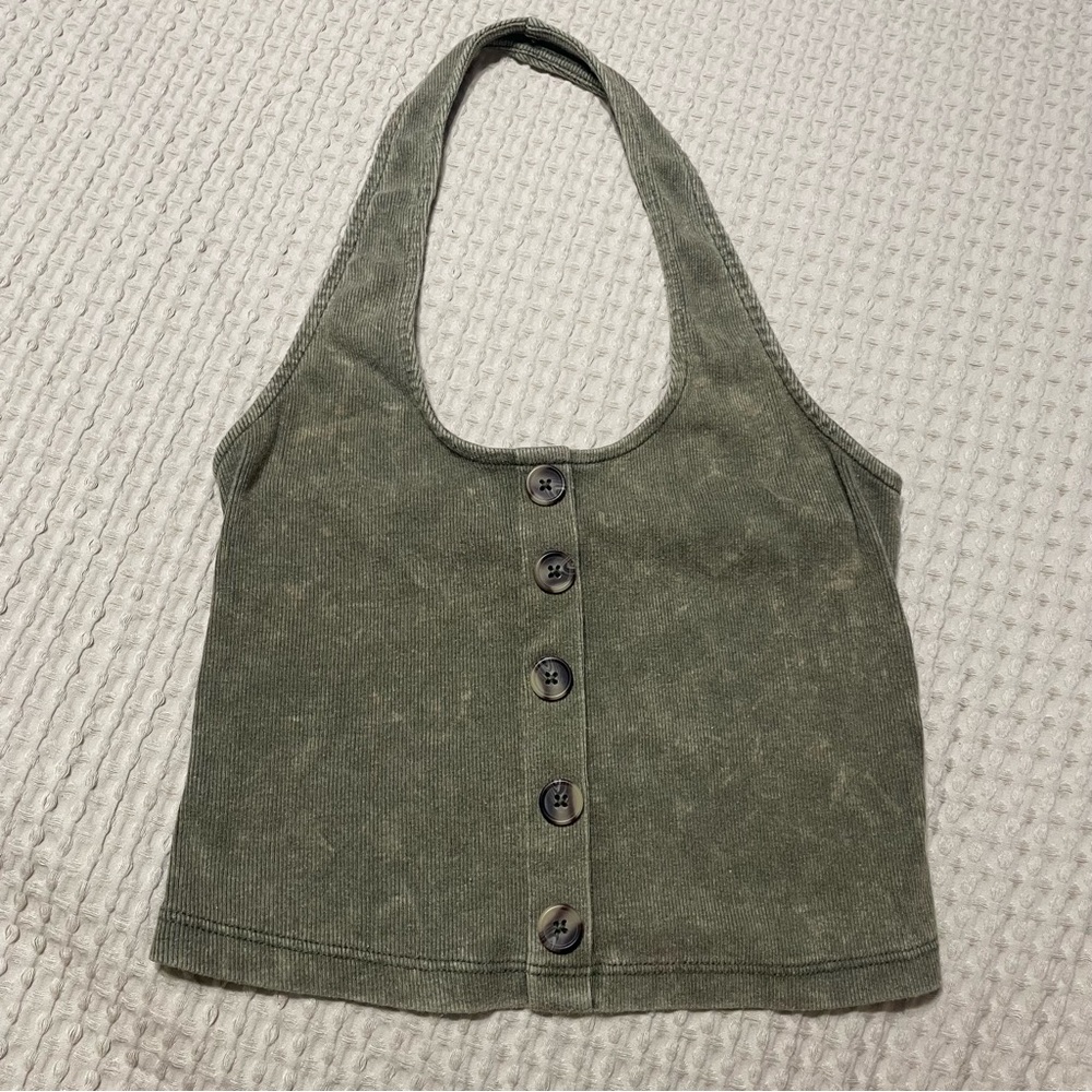 Green halter top